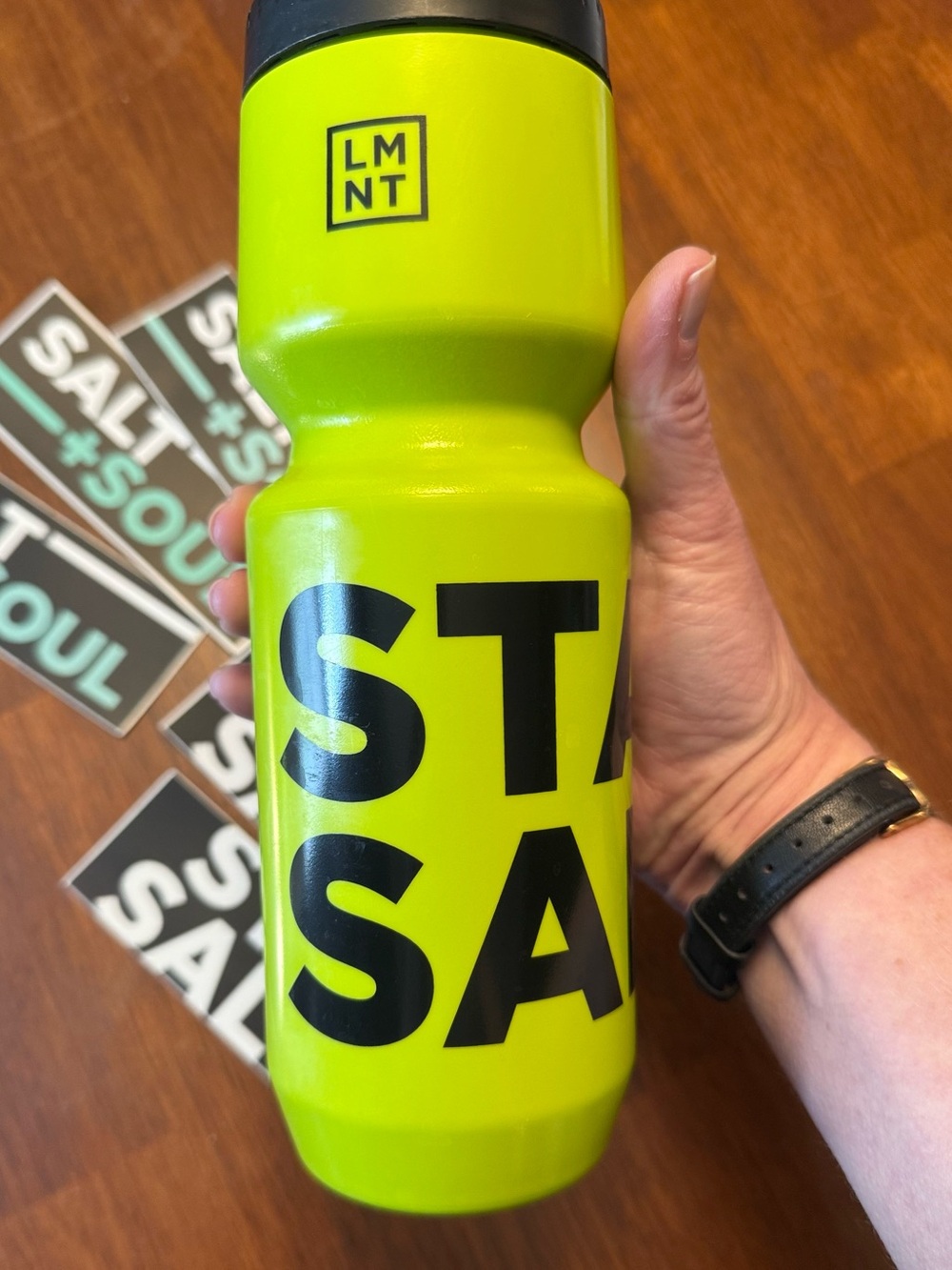 LMNT Lime Green Water Bottle